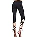 Klorify Belly Dance Pants Yoga Tights Tie up Leggings Strappy Dry Fit Workout Capris (Small, Black)
