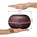 Arova 400ml Aromatherapy Essential Oil Diffuser , Cool Mist Air Humidifier , 4 Timer Setting , 7 Color Changing LED Lights, Auto Shut-off for Yoga Spa Office Home Dark Brown Wood Grain