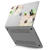Kuzy - Rubberized Plastic Case for MacBook Pro 13 inch (A1706 & A1708) with/without Touch Bar & Touch ID Frosted-Clear - Flowers