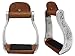 Challenger Tack Horse Saddle Engraved Aluminum Western Riding Stirrups Leather Tread 51155thumb 3