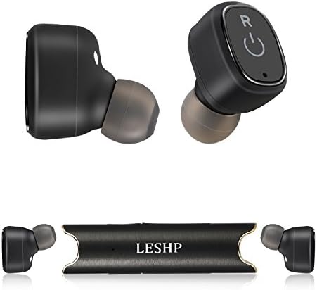 LESHP Wireless Bluetooth 4.2 Earphone IP67 Waterproof In-ear Headphones - 18 Hours of Play with 850mAh Charging station, 3 Pairs of Earplugs, Built-in Microphone, Sports Earbuds, for Smartphone