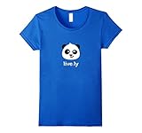 Women's live.ly panda T-Shirt (Fitted Cut) Small Royal Blue