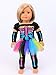 American Fashion World Electric Neon Skeleton Halloween Costume for 18-inch Dolls| Premium Quality & Trendy Design | Dolls Clothes | Outfit Fashions for Dolls for Popular Brands