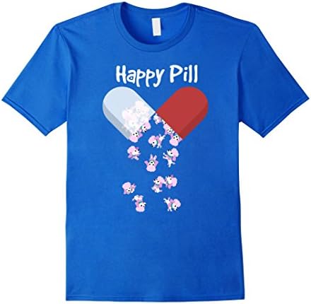 Mens Poodle is Happy Pill Shirt. Poodle Dog gifts XL Royal Blue