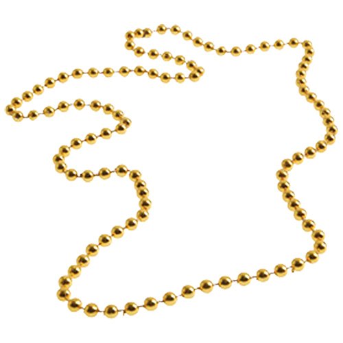 U.S. Toy JA426 Metallic Bead Necklaces, Gold