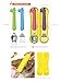 Edison Baby Flat Edge Spoon & Grooved Fork Set with Case (Baby, Giraffe Green/Blue Set)