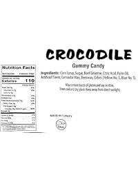 SweetGourmet Gummy Crocodile Candy | Capa verde y fondo de espuma blanca | goma de cocodrilo | Halal |