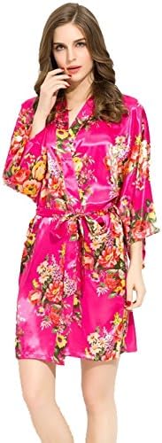 Bridesmaids Robes Floral Wedding Bride by Endless Envy (Fuchsia)