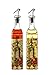 Oil and Vinegar Dispensers Salad Dressing Cruet Glass Bottle 2 Piece Set - With Lever Release Pourer -16 oz