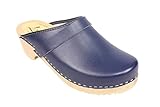 Lotta From Stockholm Swedish Clogs :Classic Clog in Blue Leather
