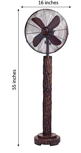 DecoBREEZE Pedestal Fan 3 Speed Oscillating Fan, 16 In, Fir Bark - Thumbnail 3