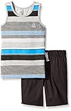 Calvin Klein Little Boys' Toddler 2 Piece Set- Graphic Tank Top and Drawstring Short, Multi, 2T