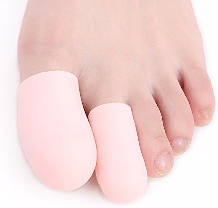 Toe Caps Toe Sleeves BEDOOK Gel Toe Protectors Silicone Toe Tubes Prevent Bunion, Corn, Callus, Blister, Hammer Toes Missing or Ingrown Toenails (Nude+5 Pairs)