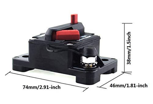 ANJOSHI 200 Amp Circuit Breaker 20A-300A with Manual Reset Waterproof Inline Fuse Inverter for Marine Trolling Motors Boat ATV Manual Power 12V-36VDC