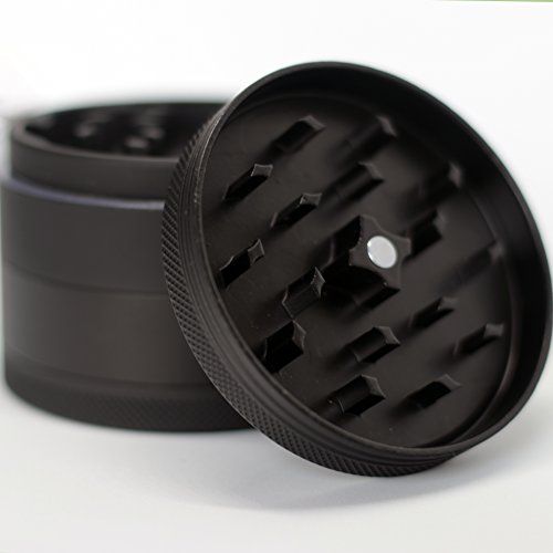 Brando Moon Spice Herb Grinder with Pollen Catcher | 4 Piece 2.5 inch with Pollen Scraper, Storage & Cleaning Brush | Smell Proof, Light & Compact | Portable Kitchen & Travel Accessories | Black - Thumbnail 5