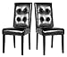 Dining Room Chairs Kitchen Chairs Black PU Leisure Chair with Solid Wood Legs