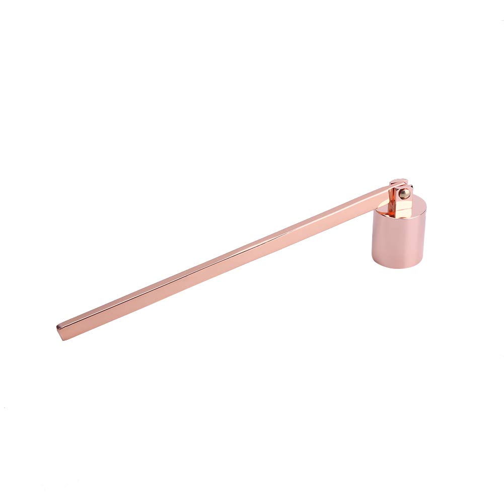 Candle Snuffer, Fashion Stainless Steel Straight Tube Shaped with Long Handle for Putting Out Extinguish Candle Wicks Flame Safely(Rose Gold)