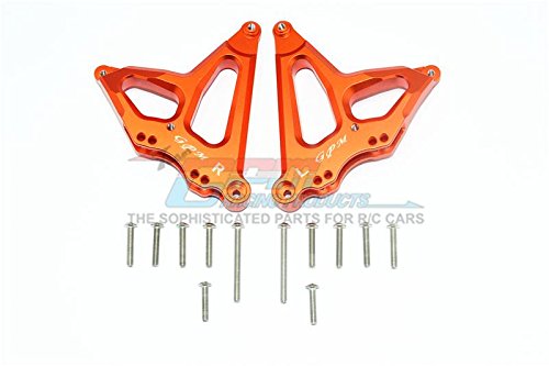 GPM Traxxas Unlimited Desert Racer 4X4 (#85076-4) Upgrade Parts Aluminum Rear Damper Mount - 1Pr Set Orange