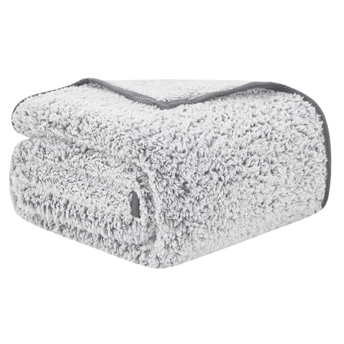 EMME Kuscheldecke 230x270 Fleece Weich Warm Flauschig Grau Tagesdecke