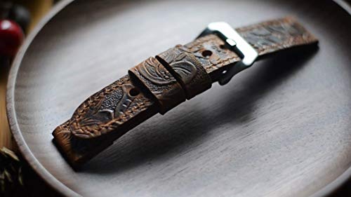 handmade Genuine Leather strap Apple Watch Band iwatch 42 mm Watch Strap iWatch Band Accessory iWatch Strap brown 24mm - Thumbnail 2