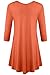 JollieLovin 3/4 Sleeve Shirts for Women Swing Plus Size Tunic Tops Long Sleeve Tee Shirts Loose Fit Fall Tops Lightweight Sweaters Ladies Winter Clothes Brick Red 2X