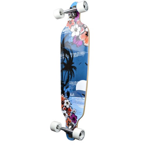 Yocaher Beach Series Complete Drop Through Skateboards Longboard w/Black Widow Premium 80A Grip Tape Aluminum Truck ABEC-9 Bearing 70mm Skateboard Wheels