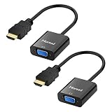 HDMI to VGA, 2 Pack, Moread Gold-Plated HDMI to VGA Adapter (Male to Female) for Computer, Desktop, Laptop, PC, Monitor, Projector, HDTV, Chromebook, Raspberry Pi, Roku, Xbox and More - Black