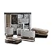 IMMANUEL 6-Piece MS Acrylic Two-Tone Brown White Bathroom Accessories Gift Set with Box, Toiletries Organizer, Modern Home Decoration, Tumbler, Soap Dispenser, Toothbrush Holder, Soap Dish Included