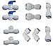 Reverse Osmosis Systems Quick Connect fittings Tube pipe Fittings combo,1/4 inch OD Quick Connect Push In to Connect(Ball Valve+T+I+L+1/4