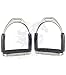 Lift Sports 5 Inch Horse English Flexible Safety Stirrups Irons Bendy Riding RED/Black/Orange/Maroon/Blue/Silver/Polish Rubber Protection (5 Inch, Silver)thumb 1