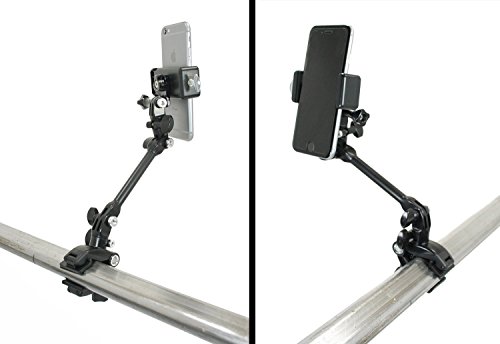 Golf Gadgets | Adjustable Bag Clamp Setup - Video Recording & Device Mounting System Using Your Phone. Capture Footage on The Course or Range. (Black Clamp)