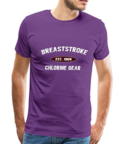 Spreadshirt Swimming Breaststroke Men's Premium T-Shirt, 5XL, Purple
