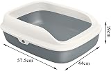 Vivo Technologies Large Open Cat Litter Tray with Raised Rim 57.5 x 44 x 19 cm view 4
