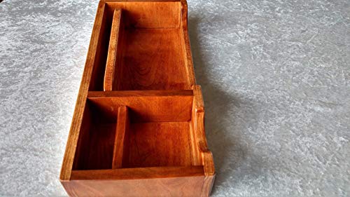 XL Trad Cherry Valet Box Phone Tray and Desk Organizer
