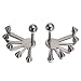 Penderie Front & Back Earrings Unique Stainless Steel Silver Ear Studs Earbobs Ear Clips, 1 Pair