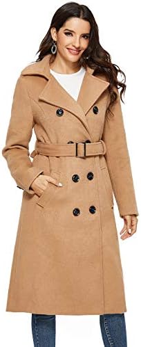 Gabardina Larga De Doble Botonadura Para Mujer – Abrigo De Invierno Con Forro Polar, Cinturón Y Capucha, Parka Cálida Para Otoño E Invierno