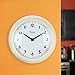 Lily’s Home Retro Kitchen Wall Clock, Large Dial Quartz Timepiece, Ivory, 9 1/4 inch