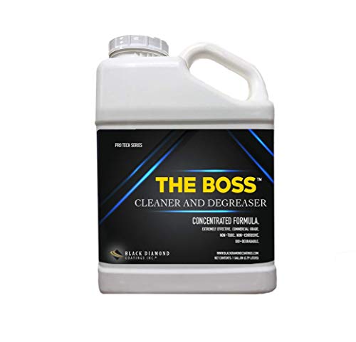 BLACK DIAMOND COATINGS INC. 1 Gallon The Boss Cleaner and Degreaser - Concrete, Masonry, Natural Stone, and Wood Stain Remover