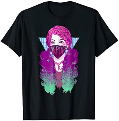 Cute Korean Pop T-shirt, Fashion Face Mask Kpop Top