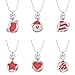 Souarts Christmas Snap Button Jewelry Set Bracelets Necklace with Stocking Tree Stars Heart Charms