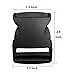 Plastic Buckles 1 1/2 Inch (Pack of 6) - Heavy Duty Quick Side Release for Webbing, Flat & Black - by Beaulegan …