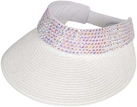 Pearl Embellished Shiny White Visor Hat for Bachelorette Party Amazon.com: Ricawa Visor Hats for Women Bachelorette Party  main image 3