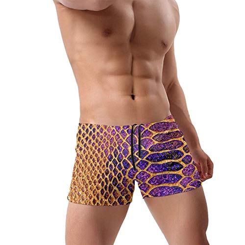 416Q9b1jkQL Traje de baño para hombre, estampado de serpiente, dorado, morado y dorado Traje de baño para hombre, estampado de serpiente, dorado, morado y dorado - Imagen 4