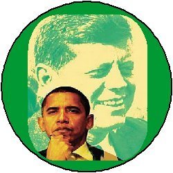 BARACK OBAMA - JFK Political Pinback Button 1.25" Pin / Badge ~ John F. Kennedy