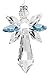 Woodstock Chimes Woodstock Rainbow Makers Collection, Crystal Guardian Angel, Large (2'') Aquamarine, Large Guardian Angels Crystal Suncatchers for Outdoor, Patio, Home or Garden Décor (CALAQ)
