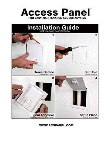 Access Panel APW67-1 6" x 7" Flush Mount, Removable, Paintable, with Child-Resistant Latch, Drywall Access Door Panel for Plumbing, Electrical & Utilities, White