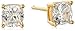 Amazon Collection 18k Yellow Gold Plated Sterling Silver Cushion Cut 5mm Cubic Zirconia Stud Earrings