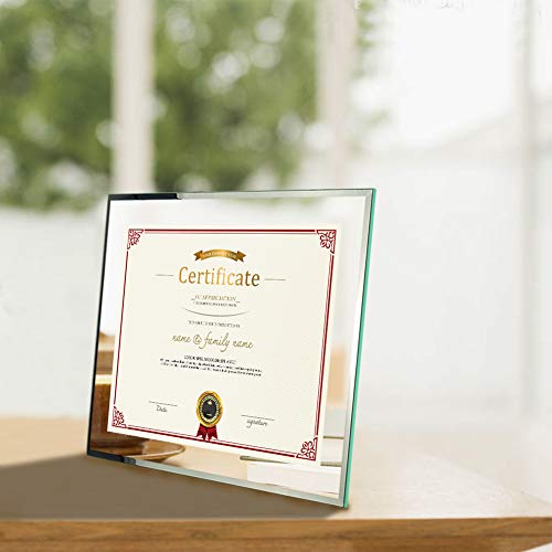 image for Dreamsyard Picture Frames 8.5x11 Mirrored Edge Glass 2pcs Document Cer