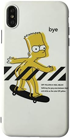 iPhone Protective Case Self-Designed Street Fashion The Simpsons Off-Yellow White/Black Skateboard (iPhone 7p/8 Plus)