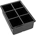 6 Slot Big Block Ice Mold - Black Silicone Extra Large Ice Cube Tray for Scotch, Whiskey, and Mixed Drinks by Cocktailor